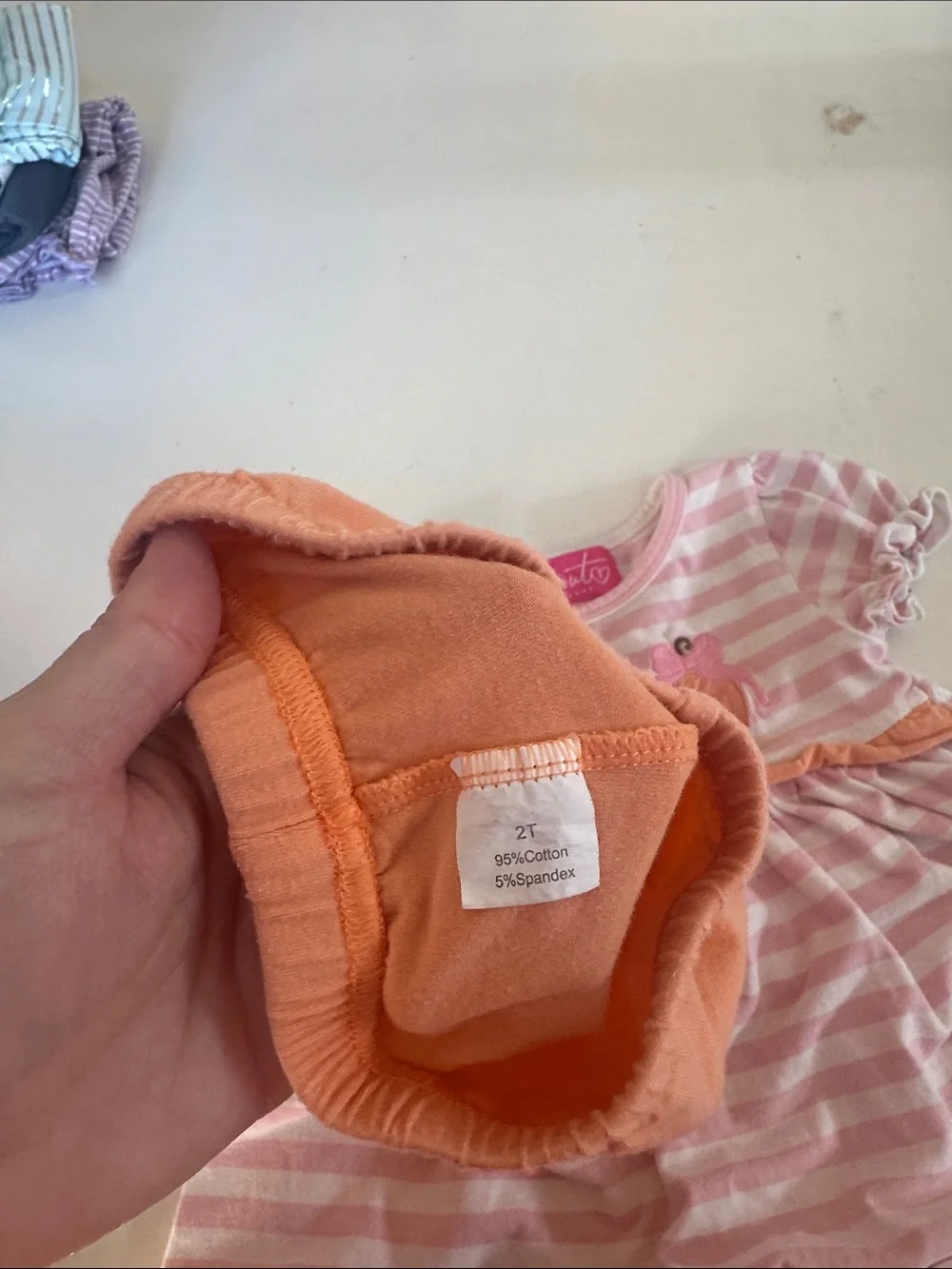 Girls Pink & Peach Pumpkin Stripe Matching Set
